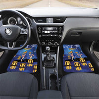Japan Obon Festival Car Mats Sakura Lanterns With Bon Dance LT14 Set 2pcs - Front Blue - Polynesian Pride