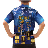 Japan Obon Festival Family Matching Mermaid Dress and Hawaiian Shirt Sakura Lanterns With Bon Dance LT14 - Polynesian Pride