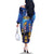 Japan Obon Festival Family Matching Off The Shoulder Long Sleeve Dress and Hawaiian Shirt Sakura Lanterns With Bon Dance - Polynesian Pride