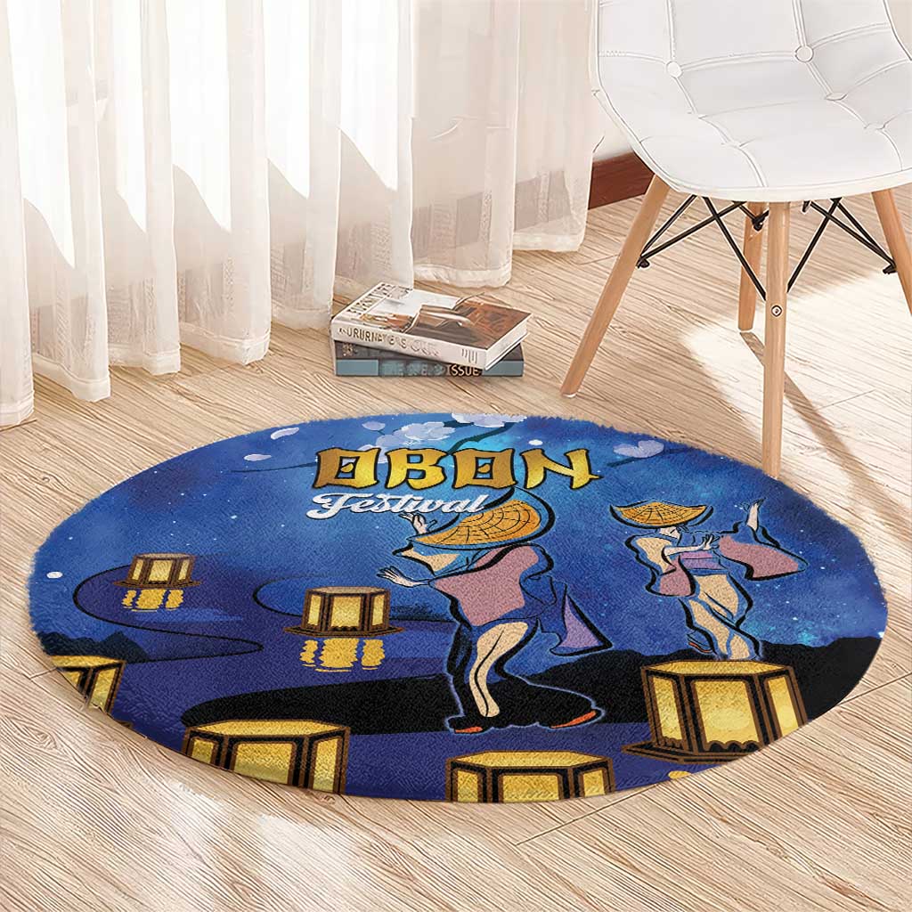 Japan Obon Festival Round Carpet Sakura Lanterns With Bon Dance - Polynesian Pride