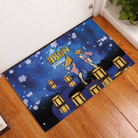 Japan Obon Festival Rubber Doormat Sakura Lanterns With Bon Dance - Polynesian Pride