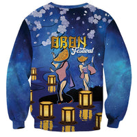 Japan Obon Festival Sweatshirt Sakura Lanterns With Bon Dance - Polynesian Pride