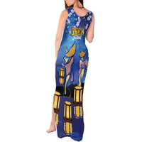 Japan Obon Festival Tank Maxi Dress Sakura Lanterns With Bon Dance - Polynesian Pride