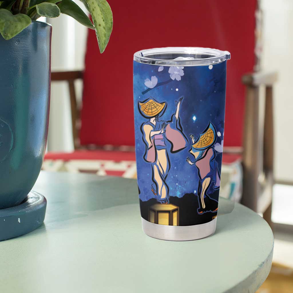 Japan Obon Festival Tumbler Cup Sakura Lanterns With Bon Dance - Polynesian Pride