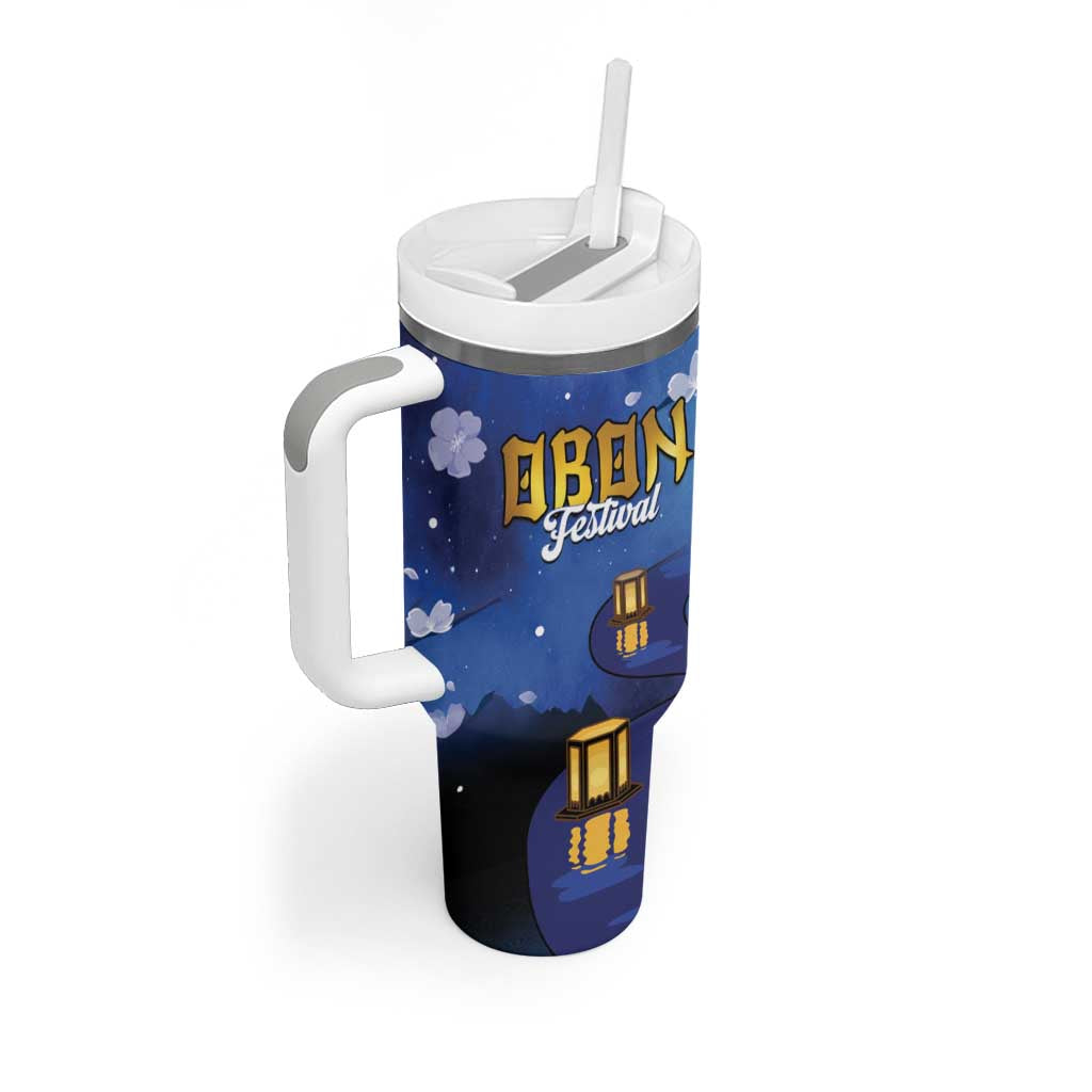 Japan Obon Festival Tumbler With Handle Sakura Lanterns With Bon Dance - Polynesian Pride