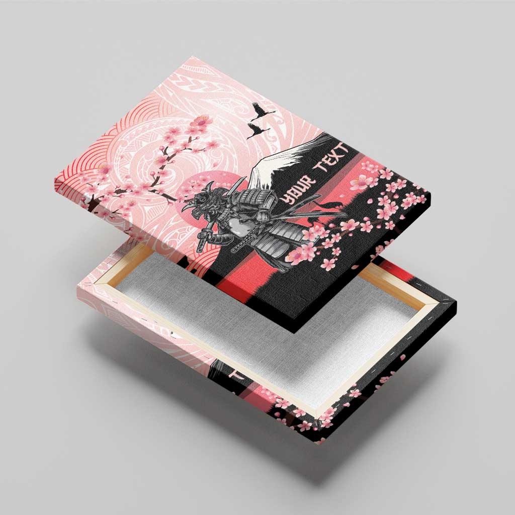Personalised Japan Samurai Warrior Canvas Wall Art Japanese Cherry Blossom Polynesian Pattern LT14 - Polynesian Pride
