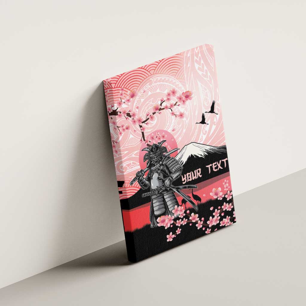 Personalised Japan Samurai Warrior Canvas Wall Art Japanese Cherry Blossom Polynesian Pattern LT14 - Polynesian Pride