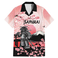 Personalised Japan Samurai Warrior Family Matching Mermaid Dress and Hawaiian Shirt Japanese Cherry Blossom Polynesian Pattern LT14 Dad's Shirt - Short Sleeve Pink - Polynesian Pride