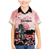 Personalised Japan Samurai Warrior Family Matching Mermaid Dress and Hawaiian Shirt Japanese Cherry Blossom Polynesian Pattern LT14 Son's Shirt Pink - Polynesian Pride