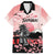 Personalised Japan Samurai Warrior Family Matching Off The Shoulder Long Sleeve Dress and Hawaiian Shirt Japanese Cherry Blossom Polynesian Pattern - Polynesian Pride