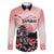 Personalised Japan Samurai Warrior Family Matching Off The Shoulder Long Sleeve Dress and Hawaiian Shirt Japanese Cherry Blossom Polynesian Pattern - Polynesian Pride