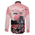 Personalised Japan Samurai Warrior Family Matching Off The Shoulder Long Sleeve Dress and Hawaiian Shirt Japanese Cherry Blossom Polynesian Pattern - Polynesian Pride