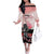 Personalised Japan Samurai Warrior Family Matching Off The Shoulder Long Sleeve Dress and Hawaiian Shirt Japanese Cherry Blossom Polynesian Pattern - Polynesian Pride