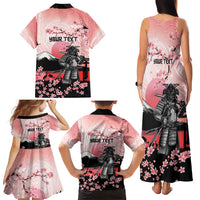 Personalised Japan Samurai Warrior Family Matching Tank Maxi Dress and Hawaiian Shirt Japanese Cherry Blossom Polynesian Pattern LT14 - Polynesian Pride