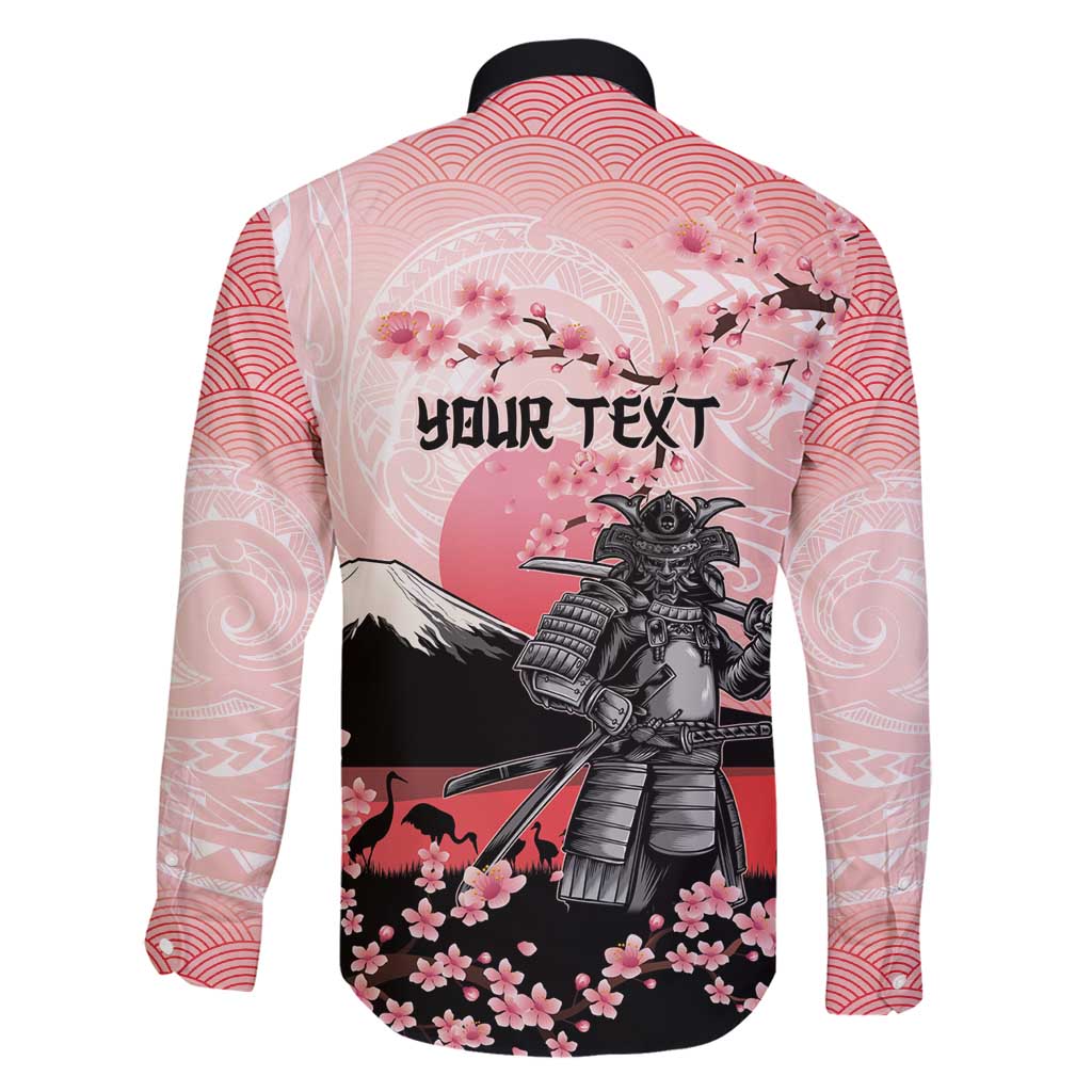 Personalised Japan Samurai Warrior Family Matching Tank Maxi Dress and Hawaiian Shirt Japanese Cherry Blossom Polynesian Pattern LT14 - Polynesian Pride