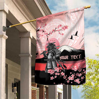 Personalised Japan Samurai Warrior Garden Flag Japanese Cherry Blossom Polynesian Pattern - Polynesian Pride