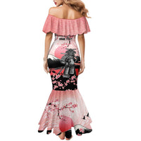 Personalised Japan Samurai Warrior Mermaid Dress Japanese Cherry Blossom Polynesian Pattern - Polynesian Pride