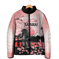 Personalised Japan Samurai Warrior Padded Jacket Japanese Cherry Blossom Polynesian Pattern LT14 - Polynesian Pride