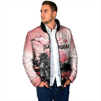 Personalised Japan Samurai Warrior Padded Jacket Japanese Cherry Blossom Polynesian Pattern LT14 - Polynesian Pride