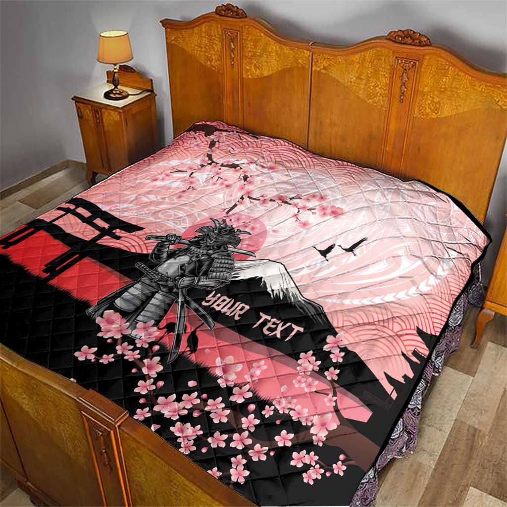 Personalised Japan Samurai Warrior Quilt Japanese Cherry Blossom Polynesian Pattern LT14 - Polynesian Pride