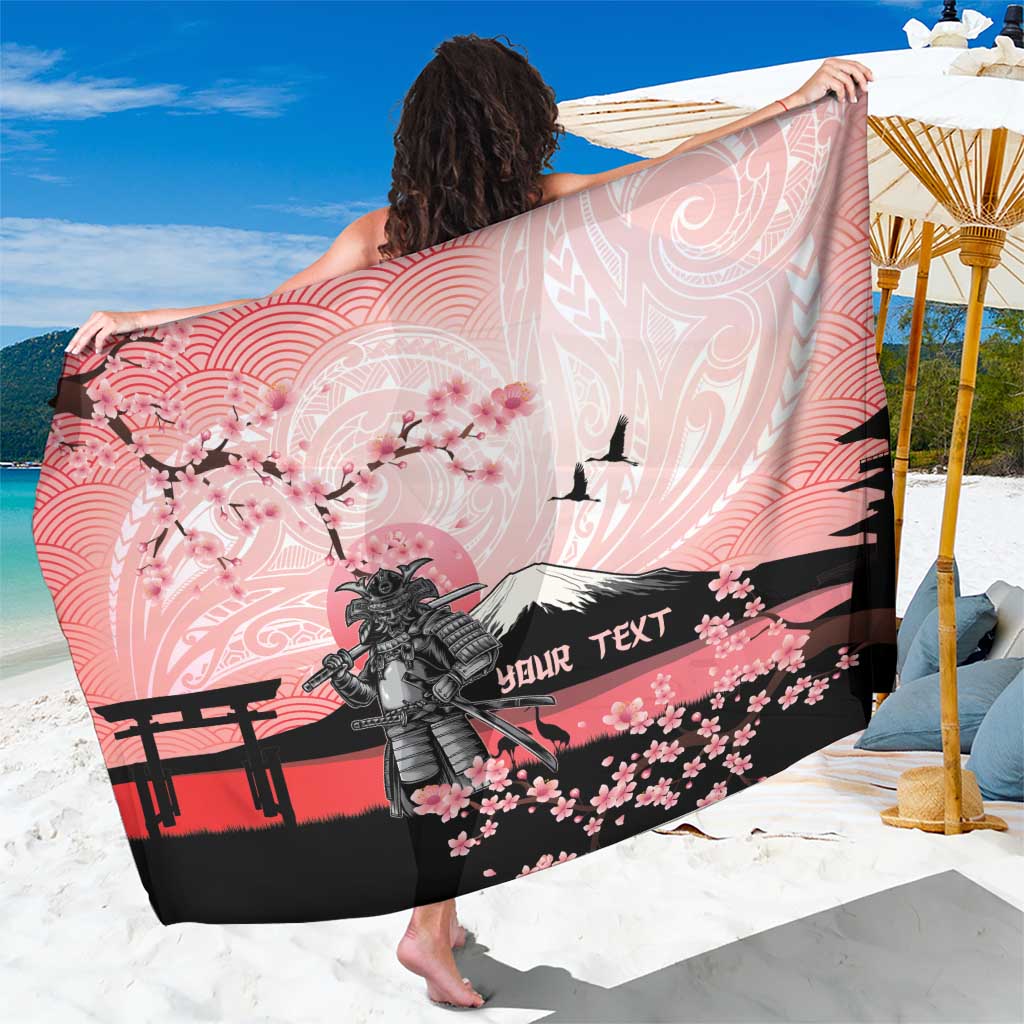 Personalised Japan Samurai Warrior Sarong Japanese Cherry Blossom Polynesian Pattern LT14 One Size 44 x 66 inches Pink - Polynesian Pride