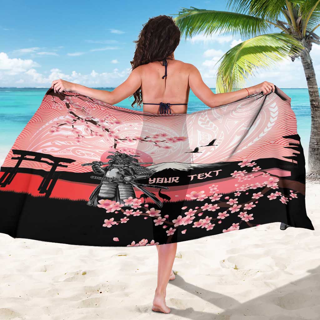 Personalised Japan Samurai Warrior Sarong Japanese Cherry Blossom Polynesian Pattern LT14 - Polynesian Pride