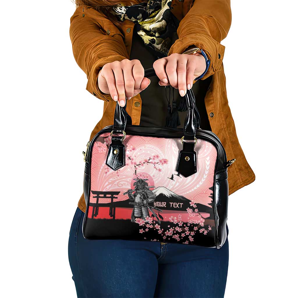 Personalised Japan Samurai Warrior Shoulder Handbag Japanese Cherry Blossom Polynesian Pattern LT14 One Size Pink - Polynesian Pride