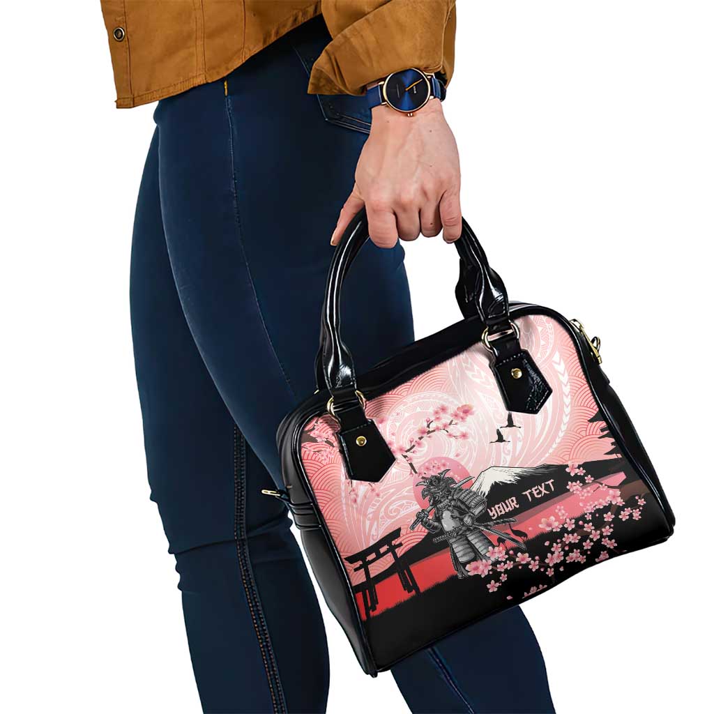 Personalised Japan Samurai Warrior Shoulder Handbag Japanese Cherry Blossom Polynesian Pattern LT14 - Polynesian Pride