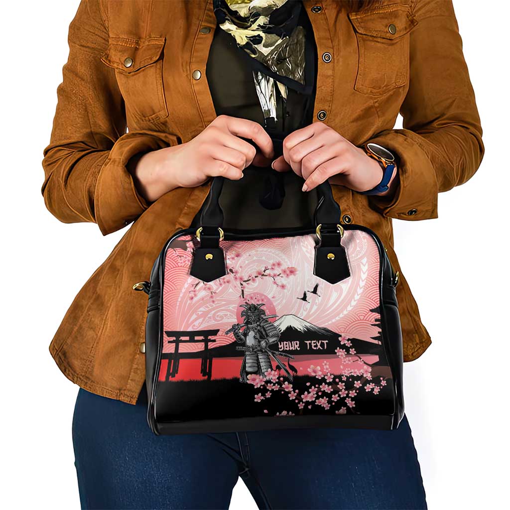 Personalised Japan Samurai Warrior Shoulder Handbag Japanese Cherry Blossom Polynesian Pattern LT14 - Polynesian Pride
