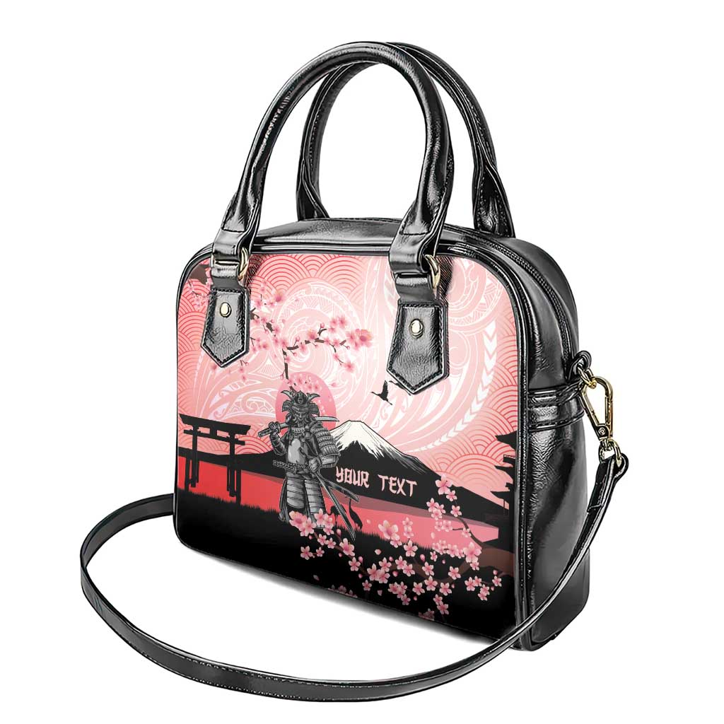 Personalised Japan Samurai Warrior Shoulder Handbag Japanese Cherry Blossom Polynesian Pattern LT14 - Polynesian Pride