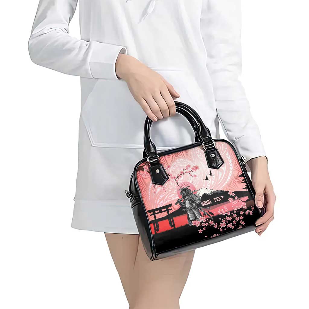 Personalised Japan Samurai Warrior Shoulder Handbag Japanese Cherry Blossom Polynesian Pattern LT14 - Polynesian Pride