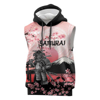 Personalised Japan Samurai Warrior Sleeveless Hoodie Japanese Cherry Blossom Polynesian Pattern LT14 Pink - Polynesian Pride
