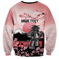 Personalised Japan Samurai Warrior Sweatshirt Japanese Cherry Blossom Polynesian Pattern LT14 - Polynesian Pride