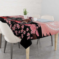 Personalised Japan Samurai Warrior Tablecloth Japanese Cherry Blossom Polynesian Pattern LT14 - Polynesian Pride