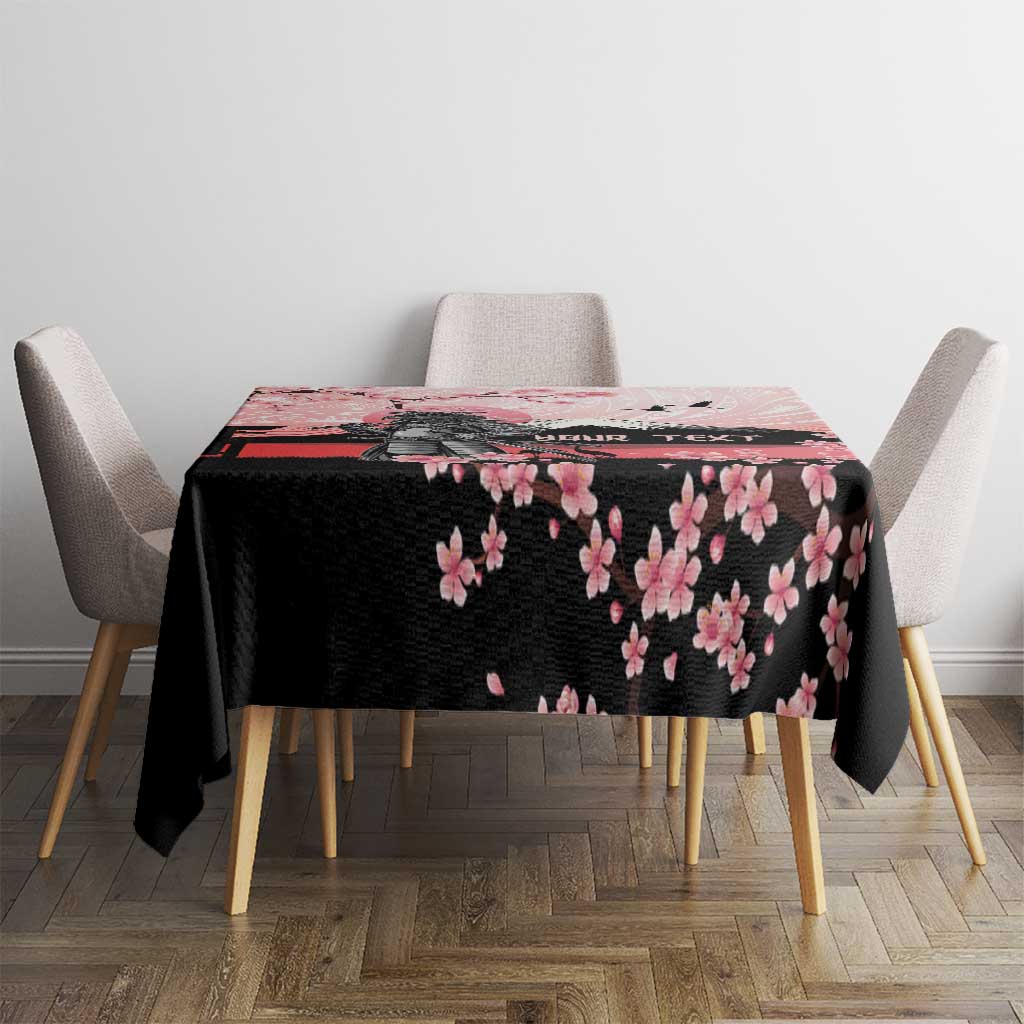 Personalised Japan Samurai Warrior Tablecloth Japanese Cherry Blossom Polynesian Pattern LT14 - Polynesian Pride