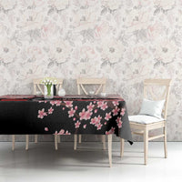 Personalised Japan Samurai Warrior Tablecloth Japanese Cherry Blossom Polynesian Pattern LT14 - Polynesian Pride