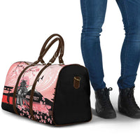 Personalised Japan Samurai Warrior Travel Bag Japanese Cherry Blossom Polynesian Pattern - Polynesian Pride