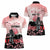 Personalised Japan Samurai Warrior Women Polo Shirt Japanese Cherry Blossom Polynesian Pattern - Polynesian Pride