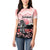 Personalised Japan Samurai Warrior Women Polo Shirt Japanese Cherry Blossom Polynesian Pattern - Polynesian Pride