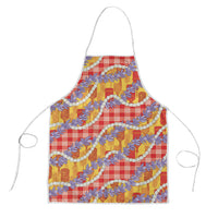 Hawaii Kahili Palaka Motifs Apron Hawaiian Honohono Pikake Lei