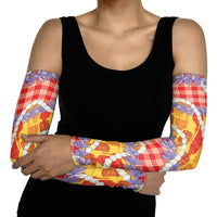 Hawaii Kahili Palaka Motifs Arm Sleeves Hawaiian Honohono Pikake Lei