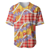 Hawaii Kahili Palaka Motifs Baseball Jersey Hawaiian Honohono Pikake Lei