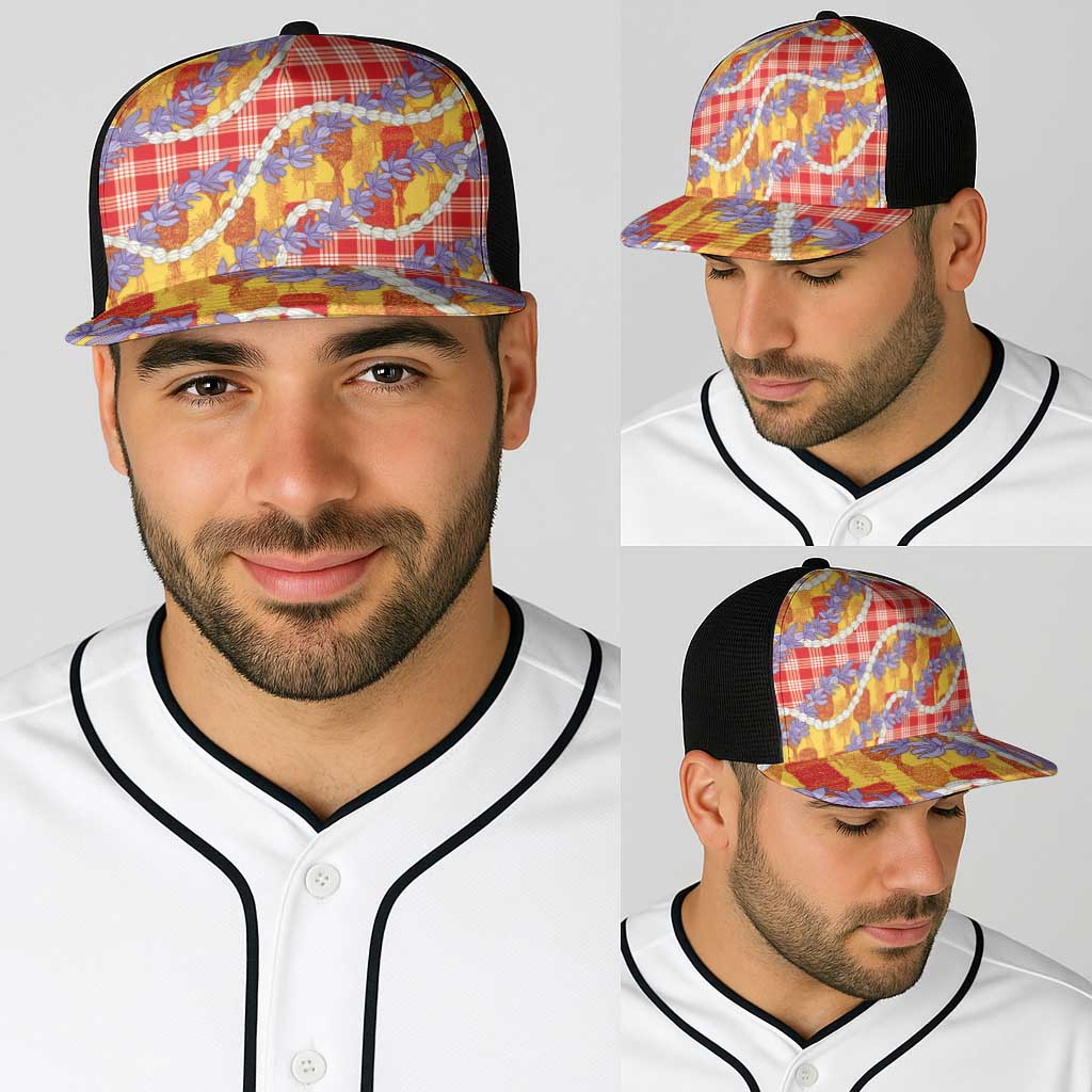Hawaii Kahili Palaka Motifs Baseball Net Cap Hawaiian Honohono Pikake Lei LT14 - Polynesian Pride