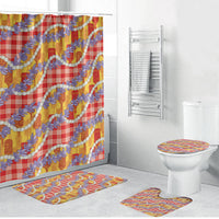 Hawaii Kahili Palaka Motifs Bathroom Set Hawaiian Honohono Pikake Lei