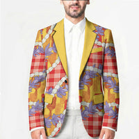 Hawaii Kahili Palaka Motifs Blazer Hawaiian Honohono Pikake Lei
