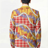 Hawaii Kahili Palaka Motifs Blazer Hawaiian Honohono Pikake Lei