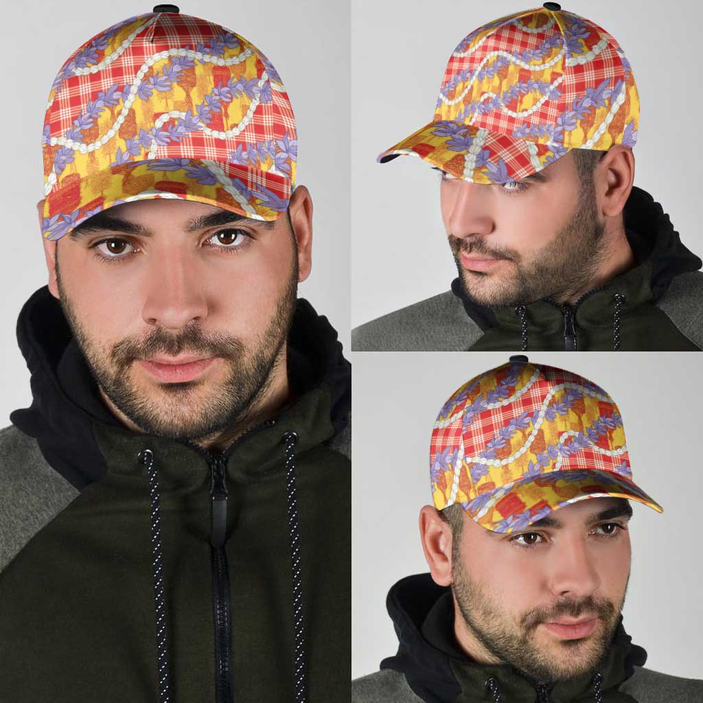 Hawaii Kahili Palaka Motifs Classic Cap Hawaiian Honohono Pikake Lei LT14 - Polynesian Pride