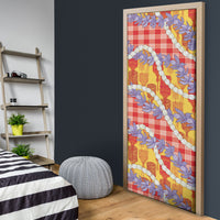 Hawaii Kahili Palaka Motifs Door Cover Hawaiian Honohono Pikake Lei