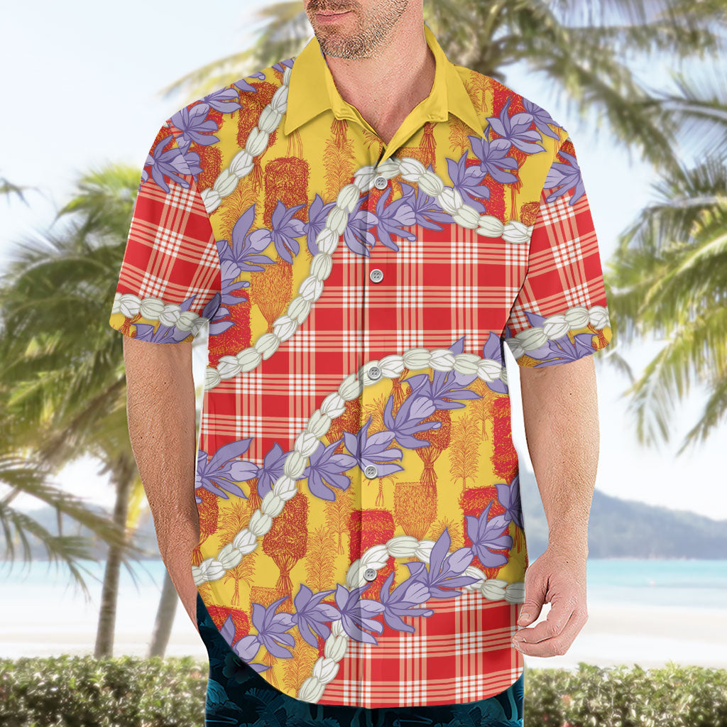 Hawaii Kahili Palaka Motifs Hawaiian Shirt Hawaiian Honohono Pikake Lei