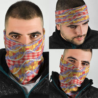 Hawaii Kahili Palaka Motifs Neck Gaiter Hawaiian Honohono Pikake Lei